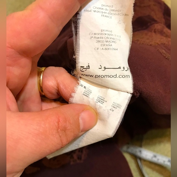 M🌷Vintage Promod Burgundy Corduroy Midi Embroidered Sequins Skirt - Picture 9 of 12